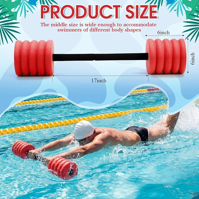 Soulchen Long Aquatic Exercise Dumbbells Pool Exercise Foam Water Weights Dumbbell Aquatic Pool Barbells with High Density EVA Foam for Swim Water Aerobics Workouts Loss