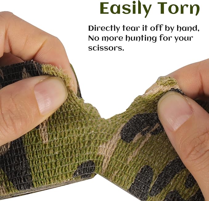 24 Rolls Elastic Self Adhesive Bandage Wrap 2 inch, Breathable Non Woven Cohesive Bandage, Vet Wrap for Dogs, Ankle Sprains Swelling Tape, Sports Athletic Tape (Jungle Camo)