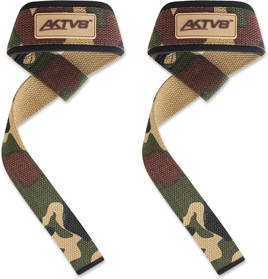 AKTV8 Lifting Straps for Deadlifts, 23 inch 4mm Padded Wrist Straps for Gym | Stronger Grip During Weight Lifting & Powerlifting, Heavy Duty Polyester-Cotton Gym Straps for Pull Ups, Rows & Heavier Lifts