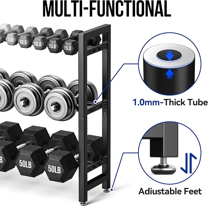 3 Tier Dumbbell Rack, Weight Rack for Home Gym