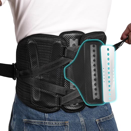 TIMTAKBO 11inch Height Back Brace for Men Lower Back Pain Relief(Small） | 9X Power Back Support Brace for Women with Removable Ergonomic Bionic Vertebra Plate, for Herniated Disc, Sciatica, Scoliosis