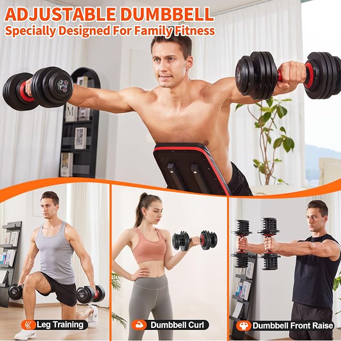 Adjustable Dumbbell Set, 10-in-1 25LB/50LB/90LB Ajustable Dumbbells with Safe Locking System, Enclosed Storage Tray, 1 Sec Fast Adjustment, Comfortable Non-Slip Textured Grip, Suitable for Home Gym Workouts Men and Women