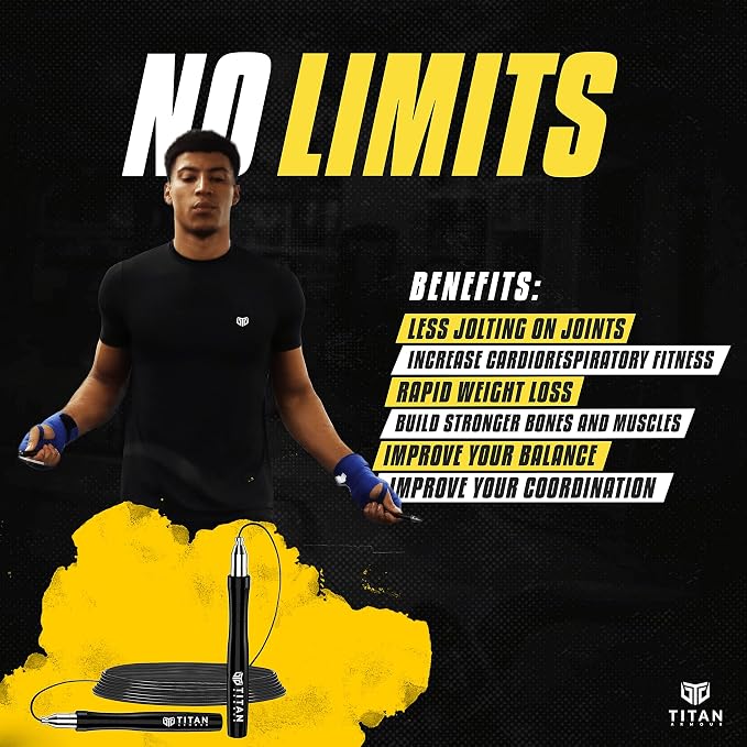 Titan Armour® Speed Rope - Professional Self-Locking & Adjustable, Adult Speed Jump Ropes for Fitness | 2 x Steel Ropes, Cable Protector & Travel Case | Jump Rope Crossfit, Boxing, Fitness MMA for Men & Women