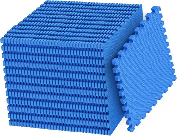 HulkFit Puzzle Exercise Mat, 1/2 Inch EVA Interlocking Foam Gym Flooring for Home Gym, Garage, Apartments, Shock-Absorbing Floor Tiles Workout Mat for Workout Equipment, MMA, Gymnastics, 36 Tiles