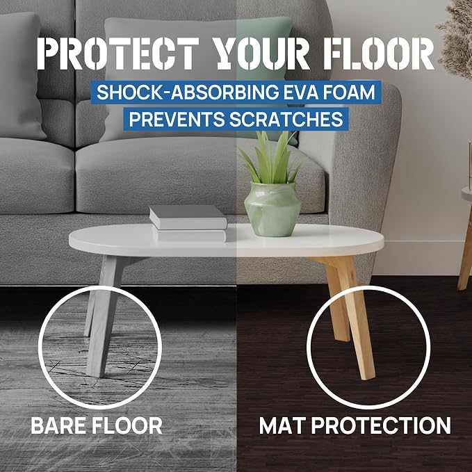 Yes4All EVA Interlocking Mats, Puzzle Floor Tiles, Foam Floor Padding with Border for Furniture, Home Space, Living Room, Garage