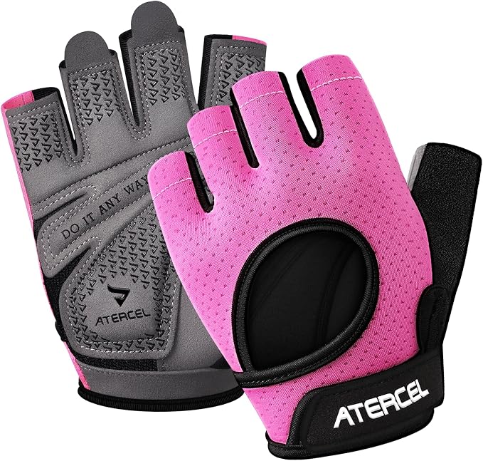 ATERCEL Gym Gloves for Women, Workout Gloves for Gym Weightlifting Exercise | Full Palm Protection | Breathable & Lightweight | For Men & Women | Cycling & Climbing Ready