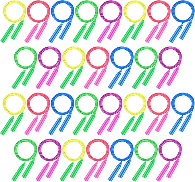Aodaer Jump Rope Set, Colorful Outdoor Jump Ropes, 7.3 Feet Adjustable Skipping Rope for Outdoor Fun Activity Sport Party Favor