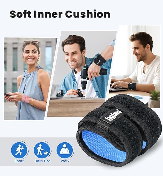 2-Pack TFCC Wrist Brace Support for Ulnar Pain, Carpal Tunnel & Tendinitis Relief, Dual Adjustable Straps Wrist Wrap, Breathable Comfortable Wrist Brace for Sports, Work & Daily Use (Black)