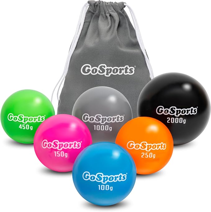 GoSports Plyometric Weighted Balls for Baseball & Softball Training 6 Pack - Choose Pro or Elite Set