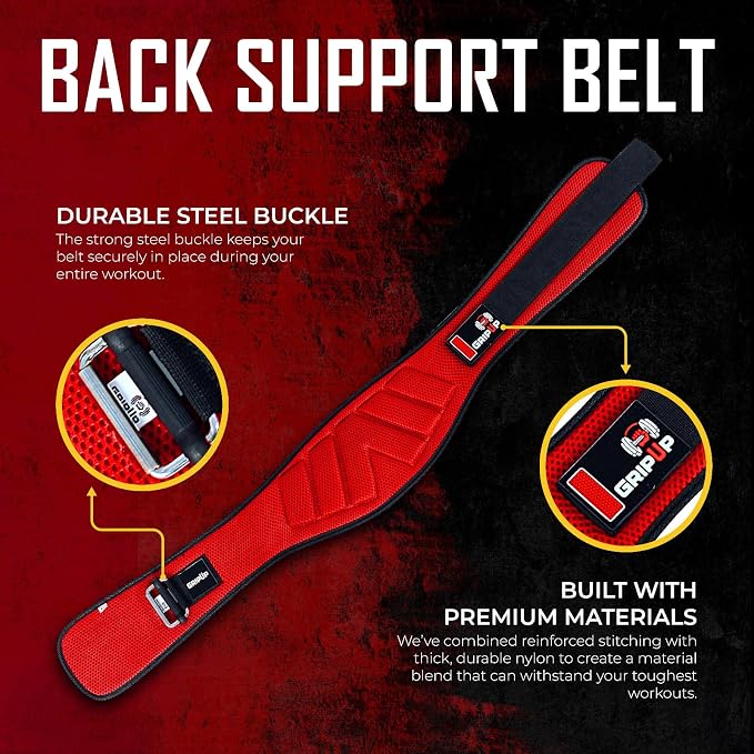 Weight lifting Belt 6 Inch Auto-Lock Curved Padded Back Lumbar Support Gym Belt for Fitness Exercise Bodybuilding Powerlifting Workouts Deadlifts Squats & Weightlifting Men Women