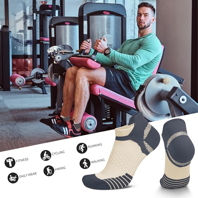 Iseasoo Copper Ankle Compression Socks - Low Cut Arch Support Socks for Men & Women, Running, Nurses, Plantar Fasciitis Socks