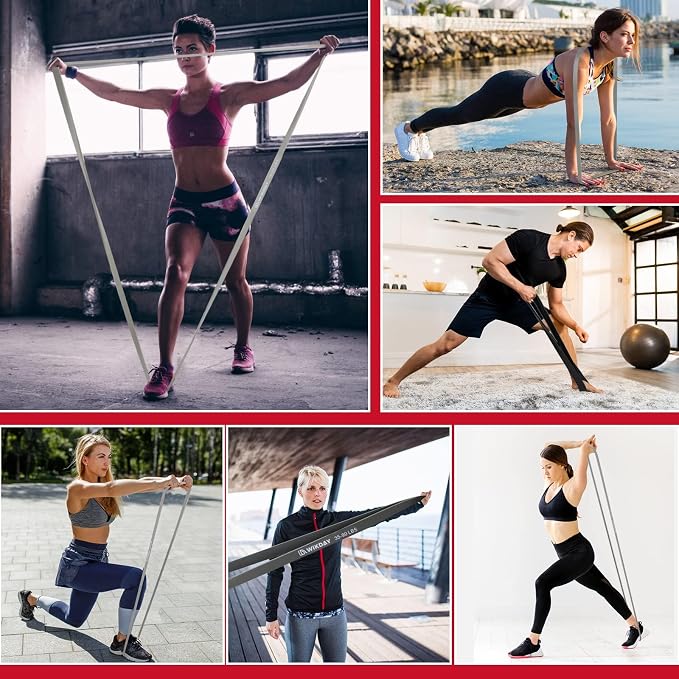 WIKDAY Resistance Bands for Working Out, Exercise Bands, Workout Bands, Pull Up Assistance Bands for Body Stretching Training Physical Therapy Muscle Training for Men & Women