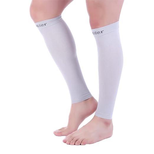 Doc Miller Calf Compression Sleeves 30-40 mmHg for Men & Women, 1 Pair | Knee High, Medical Grade, Footless Compression Socks, Shin Splints, Leg Swelling, Varicose Veins, Wide Calf, Nurses, Recovery