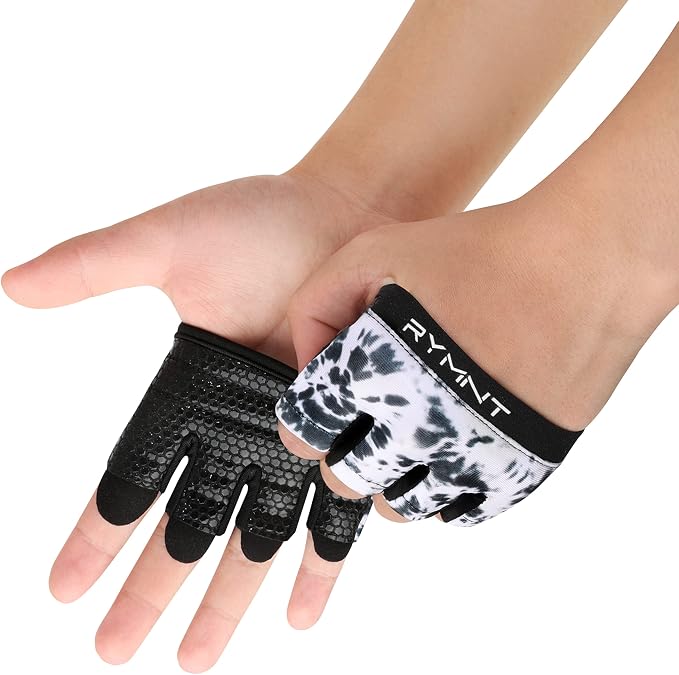 Minimal Workout Gloves for Women Men, Micro Fingerless Gym Gloves Grip Pads | Work Out Gloves for Kettlebells, Weight Lifting, Exercise, Pull Up, ,Cross Training, Silicone Grip Lifting Half Finger Gloves