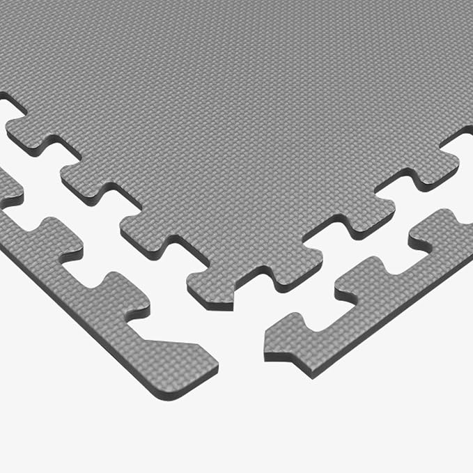 We Sell Mats 1/2 Inch Thickness Multipurpose EVA Foam Floor Tiles, Interlocking Floor Mat for Indoor Gym and Home Use, 24 in x 24 in, Light Gray