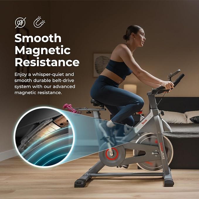 Sunny Health & Fitness Smart Indoor Cycling Exercise Bike for Home Cardio