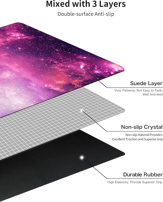 nuveti Printed Travel Yoga Mat 1/16 Inch Thick Non Slip Fitness Workout Mat | with Carrying Bag, Foldable Lightweight Suede & Natural Rubber Yoga Mat for Yoga Pilates and Fitness 72" L x 24" W x 1.5mm