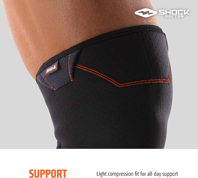 Shock Doctor Knee Brace Compression Sleeve Support (1 Unit). Helps Pain / Healing from Arthritis, Bursitis, Tendonitis, Meniscus Tear, Patella Alignment and more. For Basketball, Football, Running and most Sports. Increases Blood Flow. Knee Wrap for Me...