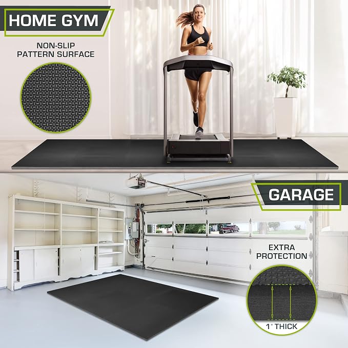 ProsourceFit Weaved Pattern Extra Thick Exercise Puzzle Mat 1-inch, EVA Foam Interlocking Tiles for Protective, Cushioned Flooring for Home and Gym Equipment; Black, 72 SQ FT, 18 Tiles