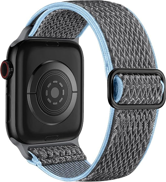 Lerobo Stretchy Nylon Solo Loop Band, Compatible with Apple Watch Series 11 10 9 8 7 6 5 4 3 SE3/2/1 Ultra3/2/1, Adjustable Strap for iwatch Band 44mm 45mm 46mm 49mm 42mm 40mm 41mm 38mm for Women Men