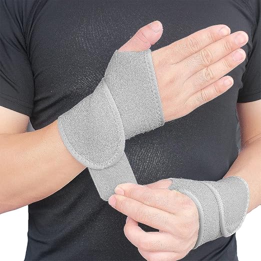 YUNYILAN Wrist Brace Wrist Wraps for Carpal Tunnel 2 Pack Wrist Brace Compression Straps Hand Support, Adjustable Wrist Support for Arthritis and Tendinitis, Joint Pain Relief (Gray)