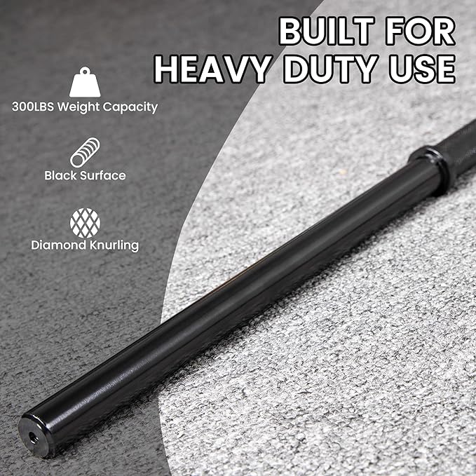 Fitvid Stardard Barbell for Weightlifting and Power Lifting, 300 Pound Capacity