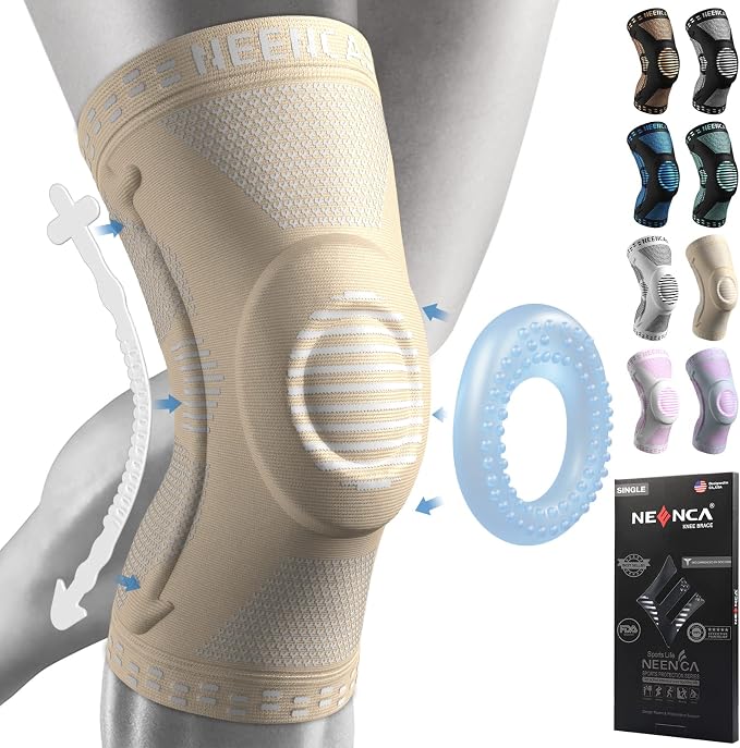 NEENCA Professional Knee Brace, Medical Knee Support for Women & Men Relief | Patented Patella Gel Pad & Side Stabilizers, Compression Sleeve for Knee Pain, Swelling, ACL, PCL, Arthritis, Sports, Workout
