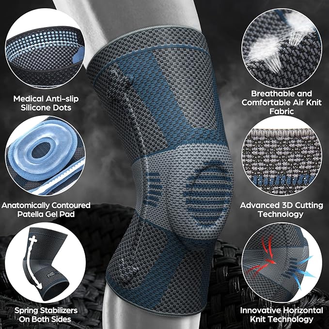 NEENCA Professional Knee Brace, Medical Knee Support for Women & Men Relief | Upgraded Version, Patented Patella Gel Pad & Side Stabilizers, For Knee Pain, Swelling, ACL,PCL, Circulation, Sports, Workout