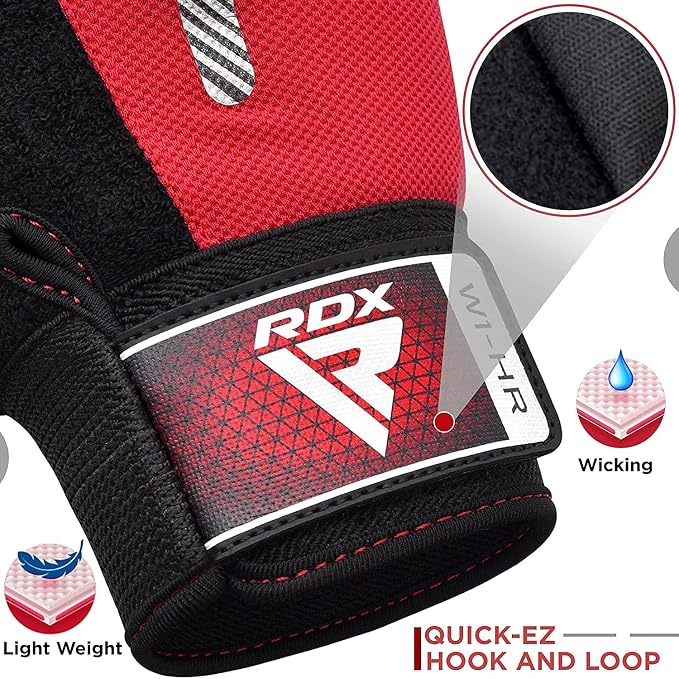 RDX Weight Lifting Gloves Gym Fitness Workout, Anti Slip Padded Full Palm Protection, Ultra Ventilated, Bodybuilding Strength Training HIIT WOD Exercise, Half Finger Men Women Cycling Rowing Climbing