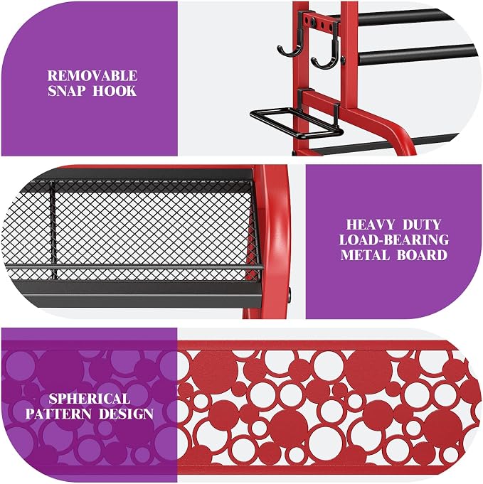 VOPEAK 3-Tier Dumbbell Rack with Wheels, Weight Rack for Home Gym Storage | Stores dumbbells, kettlebells & yoga mats. Lockable wheels for mobility. Sturdy steel frame, easy 15-min assembly