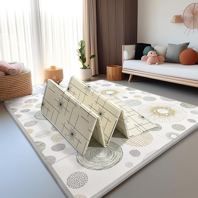 Baby Play Mat,79"x71" Extra Large Foldable Play Mat,Foam Play Mat for Baby | Reversible Baby Play Mats for Floor, Soft Baby Crawling Mat,Non-Toxic Tummy Time for Babies and Toddlers, Waterproof Playmat