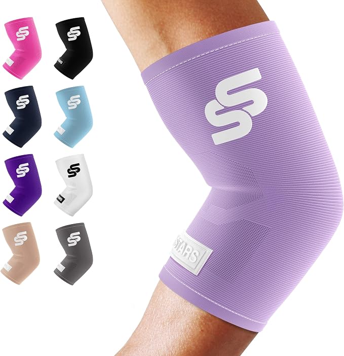 Sleeve Stars Elbow Sleeve for Pain Relief & Protection - Elbow Compression Sleeve for Women & Men - Supportive Elbow Brace for Tendonitis, Recovery & Ideal for Sports, Work