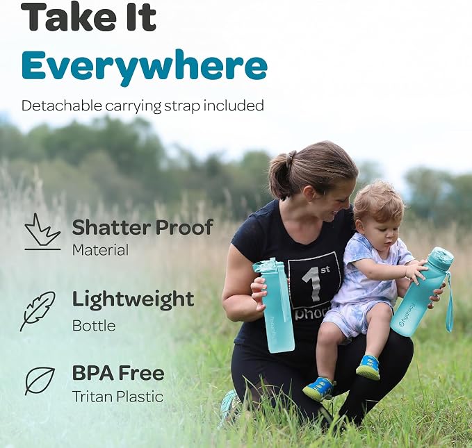 Hydracy Motivational Water Bottle with Time Marker & Fruit Infuser 17 oz | BPA-Free Tritan, Leakproof Flip-Top Lid,No-Sweat Sleeve,Carry Strap,Daily Intake Tracking for Gym,Sports,Outdoors