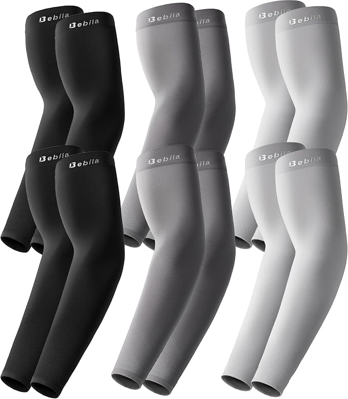 Bebila Arm Sleeves for Men Women, UV Sun Protection Cooling Compression Outdoor