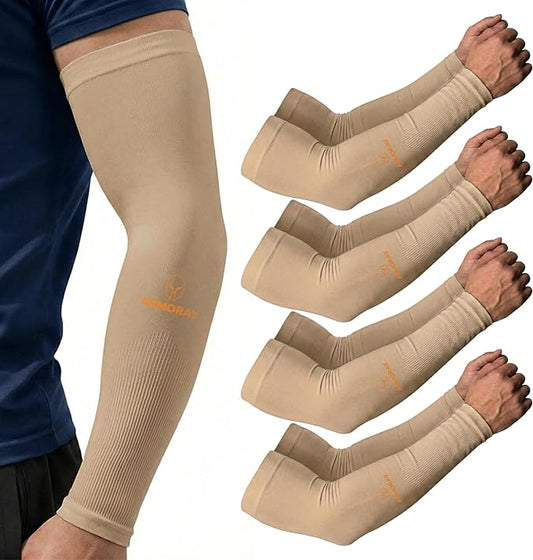 ARMORAY Arm Sleeves for Men and Women - UV Sun Protection Cooling Compression - Tattoo Cover Up Sleeve for Daily Wear & Work