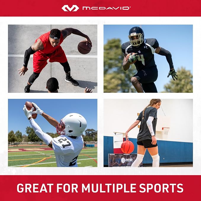 McDavid HEX Shooter Arm Sleeve Single Padded Compression Sleeve Basketball Football Sports Protection