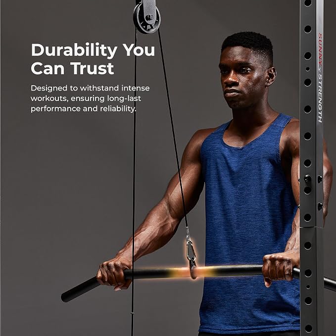 Sunny Health & Fitness Power Cage Squat Rack Attachments for Home Gym | Strength Training, Expanded Workout Variety, Durable Construction, Secure Fit, Quick Installation, Versatile Exercise Support