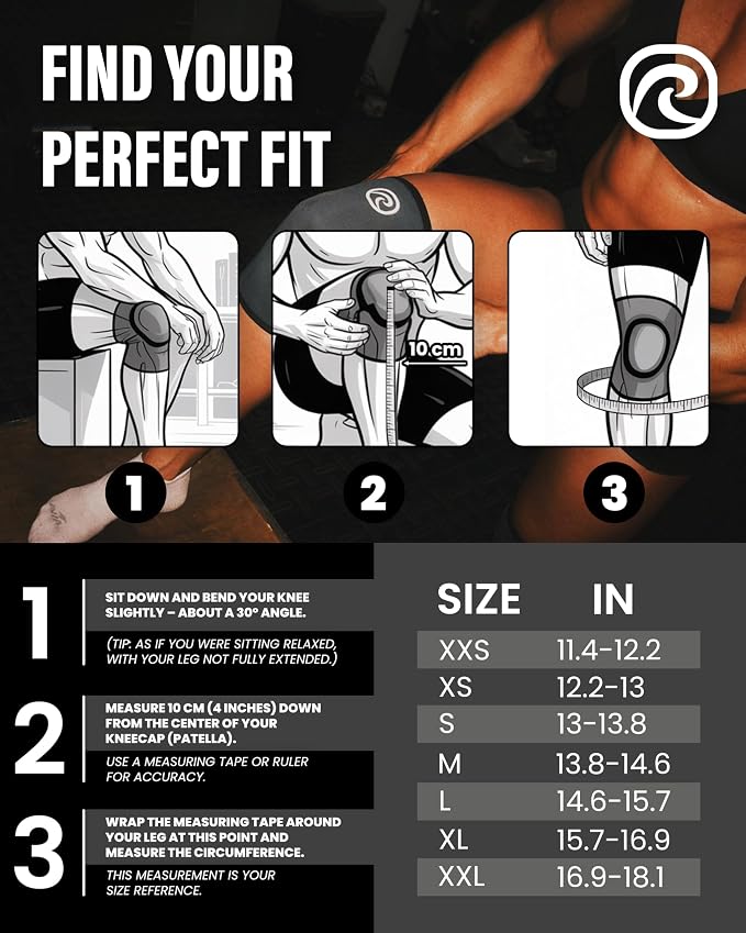 Rehband 5mm Knee Sleeves for Functional Training, Cross-Training & Powerlifting, Weightlifting Knee Support made of Neoprene, Unisex, Colour:Black, Size:Medium