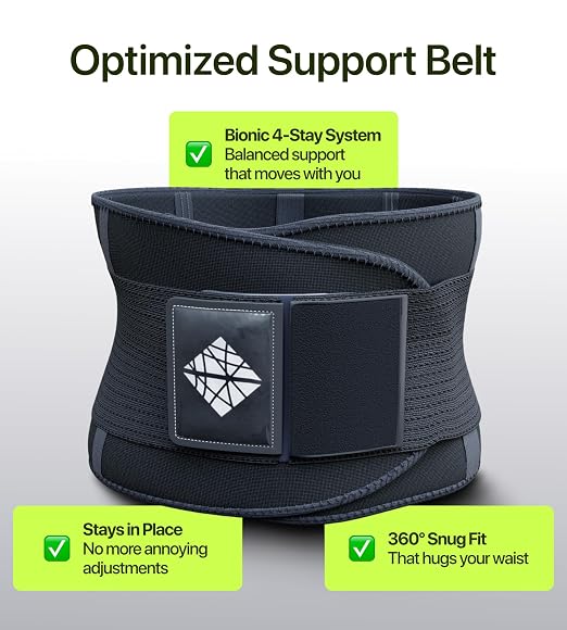 Back Brace for Lower Back Pain Relief – Adjustable Lumbar Support Belt for Women & Men, Lower Back Support for Herniated Disc, Sciatica & Heavy Lifting, Workout Back Support Brace, Size XXL