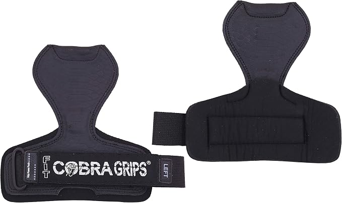 Cobra Grips Weight Lifting Gloves with Adjustable Neoprene Padded Wrist Wraps - Heavy Duty Alternative to Power Lifting Hooks for Deadlifts