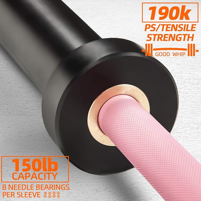 Fitvids Olympic Cerakote Barbell for Home & Commercial Gyms, 190K PSI Tensile Strength Rated for up to 1500LB Capacity