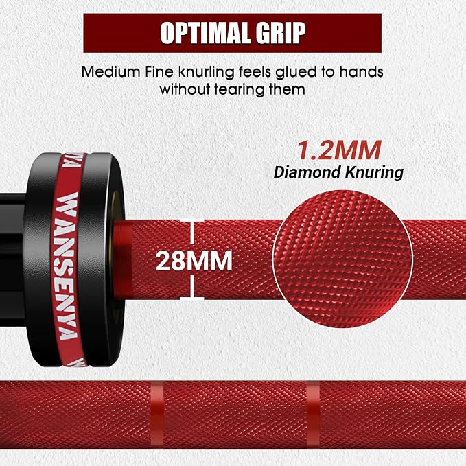7FT Olympic Barbell 45lb,28MM 2 Inch Olympic Bar for No. 45 Steel,Olympic Weight Bars for Lifting,CrossFit,Bench Press,Deadlift,Squats,Strength Training bars