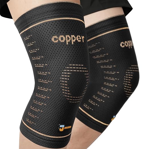 JIUFENTIAN Copper Knee Sleeves for Women and Men(2 Pack, 2X-Large) | Copper-Infused, Comfort Upgrade, For Arthritis, Running & Daily Use-Targeted Support for Joint Stability & Pain Relief
