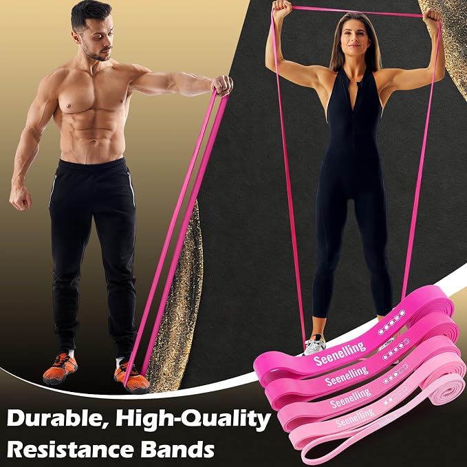Seenelling Resistance Bands for Exercise Working Out, Pull-Up Assistance Full-Body Training Bands for Women Men Home Workouts, Physical Strength Training