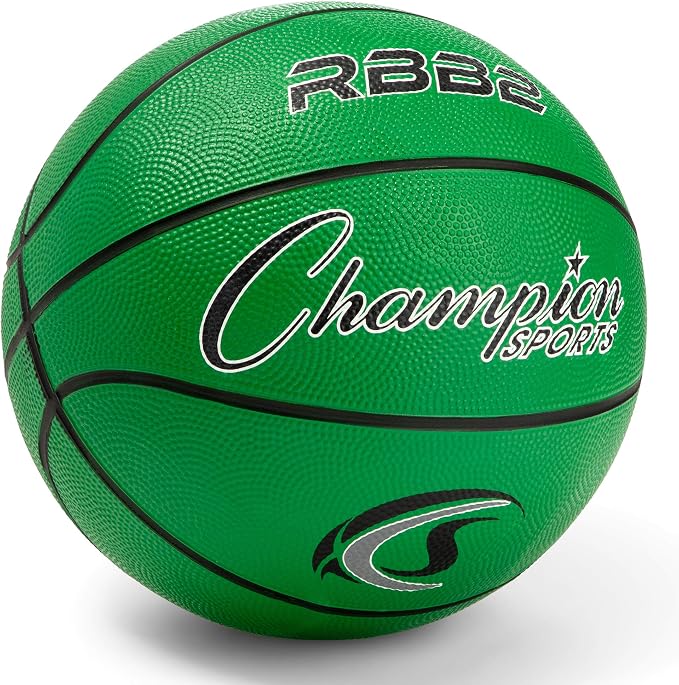 Champion Sports Rubber Basketballs – Durable Indoor & Outdoor Training & Recreational Game Balls, Multiple Sizes & Colors