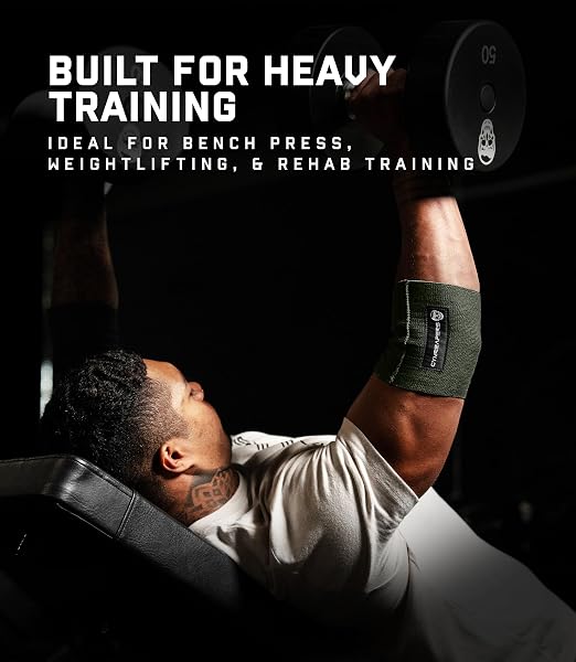 Gymreapers Elbow Compression Cuff for Weightlifting, Powerlifting – Support & Relief for Tendonitis, Stability, Tennis Elbow, Strength Training & Injury Recovery (Green, 13")