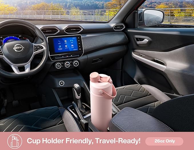POWCAN 26 oz Insulated Water Bottle with 2-in-1 Straw and Spout Lid, Keep Cold 24H, Leak-Proof, Fits in Car Cup Holder, Stainless Steel Water Bottle for Dog Lovers, Puppy Theme, Gift (Pawfect Day)