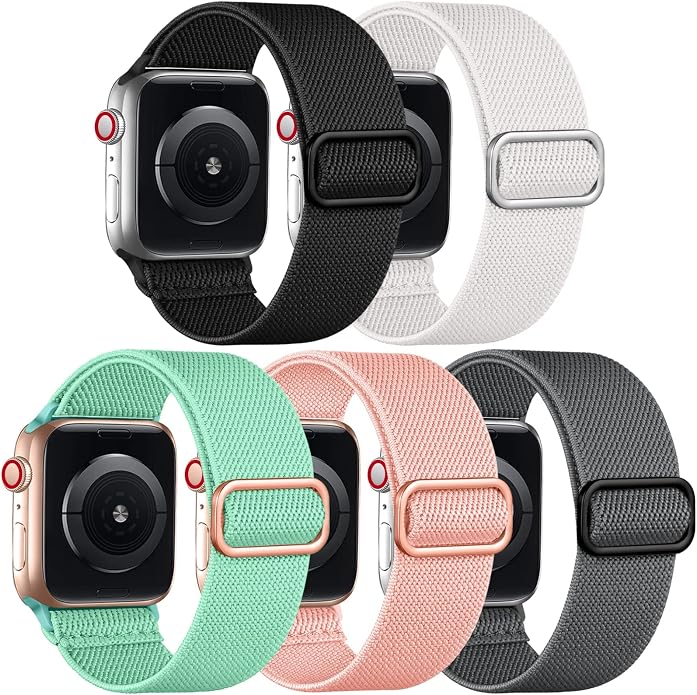 Adorve Stretchy Band Compatible with Apple Watch Bands Ultra 3/2/1 49mm 46mm 45mm 44mm 42mm 41mm 40mm 38mm Men Women, Soft Nylon Elastic Braided Strap Fits for iWatch Series 11/10/9/8/7/6/5/4/3/SE3-1