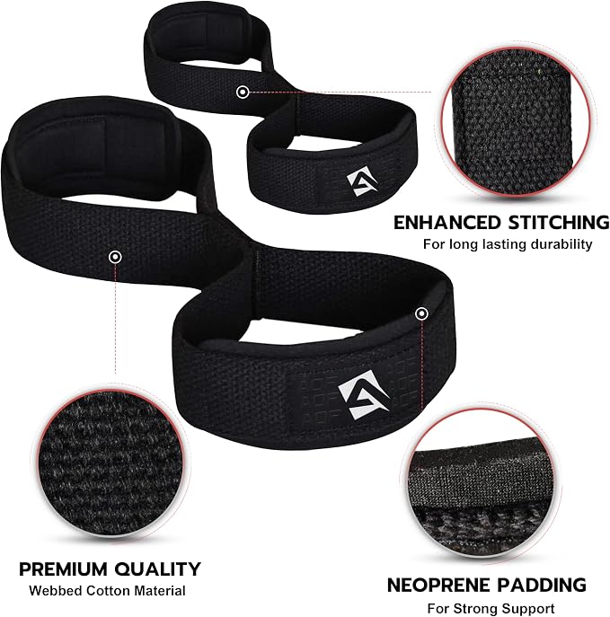 AQF Figure 8 Weight Lifting Straps, Padded Cuff Support for Deadlift