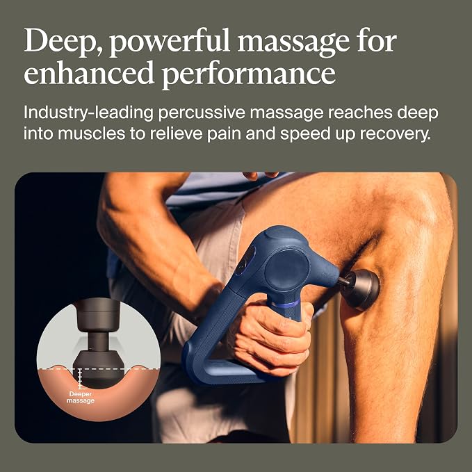TheraGun Therabody Prime 6th Gen Deep Tissue Massage Gun | Navy | Powerful Percussive Massage With 5 Speeds & A Rugged, Durable Design to Relieve Muscle Pain & Speed Up Recovery
